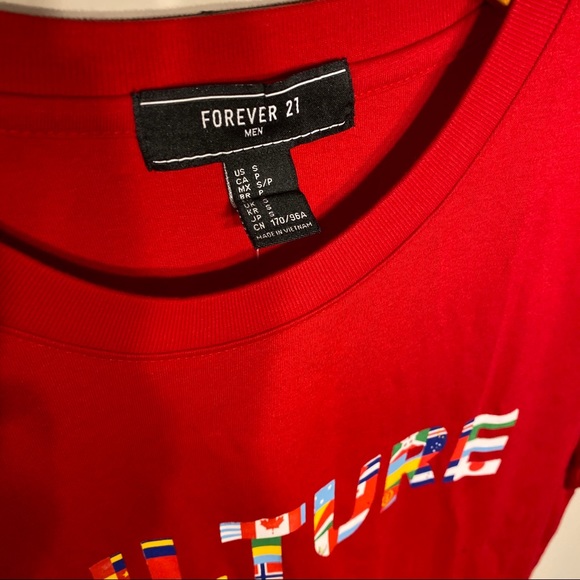 FOREVER21 MEN RED CULTURE GLOBAL SHIRT - Picture 3 of 6